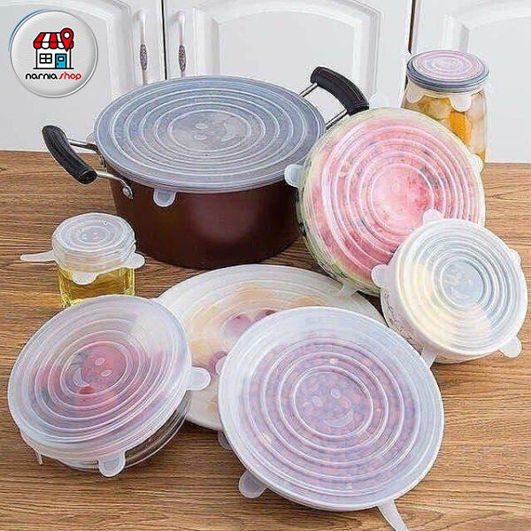 درپوش سیلیکونی ظروف 6 عددی درپوش سیلیکونی ظروف 6 عددی