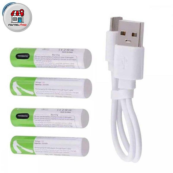 باتری شارژی نیم قلمی بسته 4 عددی