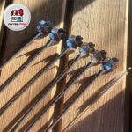 قاشق نی دار مارپیچ طرح گل نقره ای