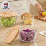 ست کاسه گرد شیار دار در چوبی 221259 لیمون