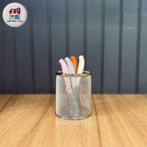 جا قلمی نقره ای فلزی توری