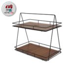 استند پذیرایی دو طبقه مستطیل کف چوبی