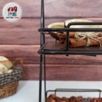 استند پذیرایی دو طبقه مستطیل کف چوبی