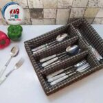 جا قاشقی کابینتی دورچرم پارچه‌ای 4 خانه