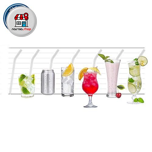 نی شربت شیشه ای 6 عددی