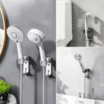 نگهدارنده چسبی سردوش حمام نقره ای