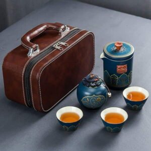 پک دمنوش خوری به همراه کیف چرم