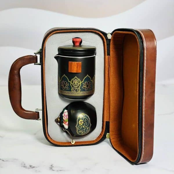 پک دمنوش خوری به همراه کیف چرم