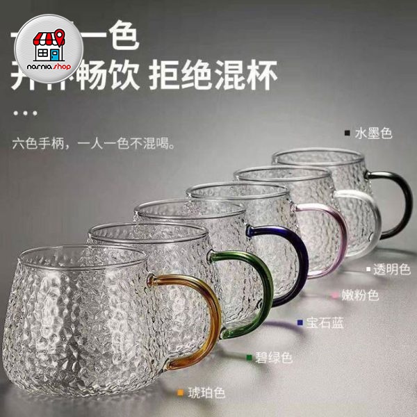 لیوان پیرکس برفی دسته طلایی